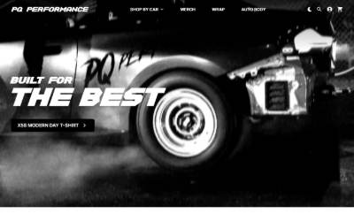 Top of the website for PQ Performance