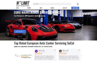 Top of the website for No Limit Motor Works LLC