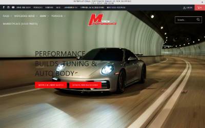 Top of the website for m-tech performance