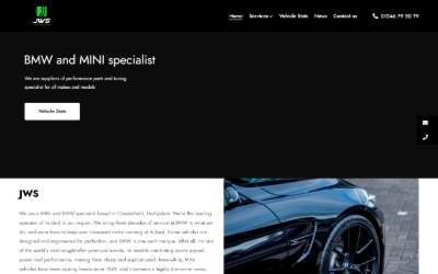 Website preview for JB Motorworks LTD T/A JWS