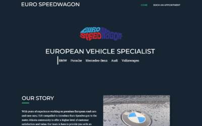 Top of the website for Euro Speedwagon