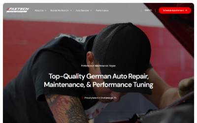 Top of the website for Fastech Auto Service