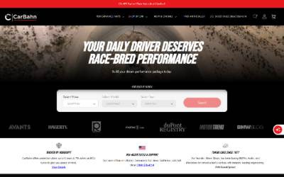 Top of the website for CarBahn