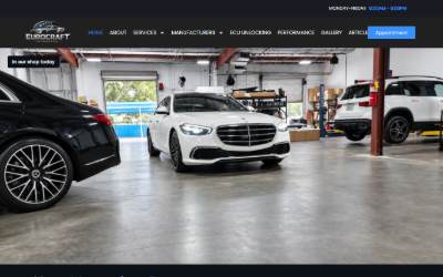 Top of the website for Eurocraft Automotive