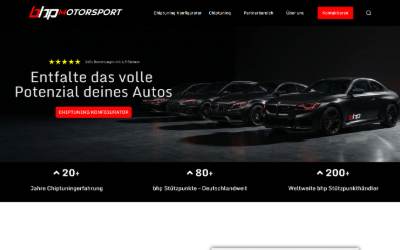 Website preview for BHP Motorsport