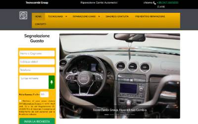 Top of the website for TecnoCambi, Riparazione Cambi Automatici