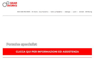 Top of the website for GEAR WORKS Revisione Cambi Automatici e Manuali