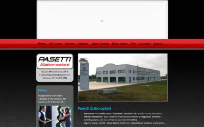 Top of the website for Pasetti Elaborazioni
