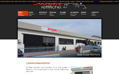 Top of the website for Global Rettifiche Srl
