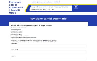 Top of the website for Revisione Riparazione cambi automatici Pratelli