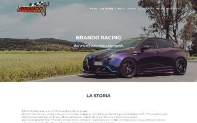Top of the website for Brando Racing
