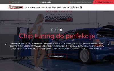Top of the website for TunERC - chip tuning, meritve na valjih, servis