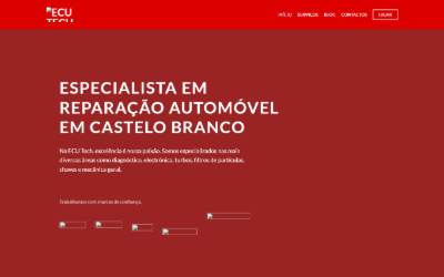 Top of the website for ECU Tech - Eletrónica Automóvel
