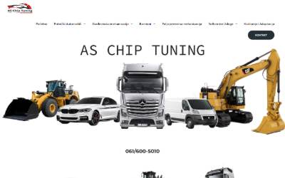 Top of the website for AS CHIP TUNING BEOGRAD