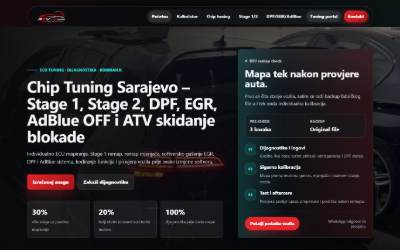 Website preview for REV Chip Tuning