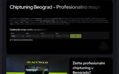 Top of the website for RACETECH CHIPTUNING BEOGRAD