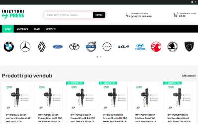 Top of the website for Iniettori Diesel Nuovi e Rigenerati