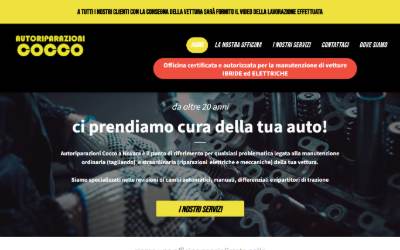 Top of the website for Autoriparazioni Cocco Revisione Cambi Automatici