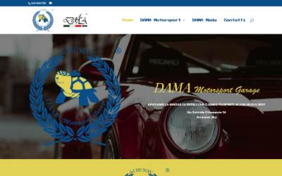 Top of the website for DAMA Motorsport Garage