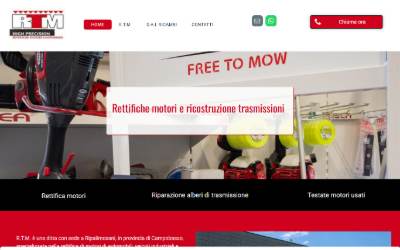 Website preview for Rettifiche - R.T.M.