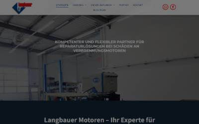 Top of the website for Langbauer - Motoren - Industrie - Handel