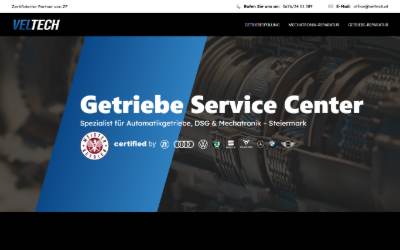 Top of the website for VelTech