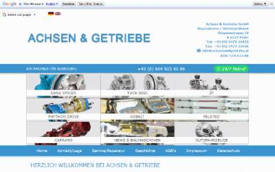 Top of the website for Achsen & Getriebe Reparaturen - Störungsdienst GmbH