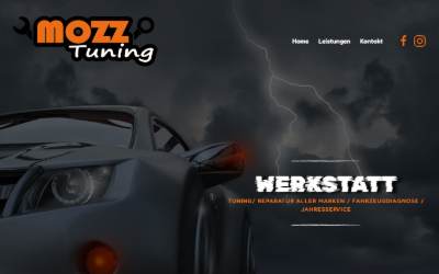 Top of the website for Mozz Tuning e.U