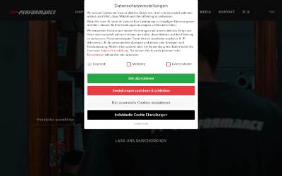 Top of the website for PP Performance Swiss