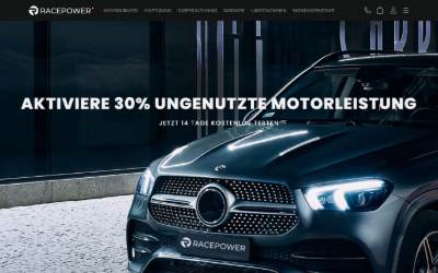 Top of the website for RacePower GmbH