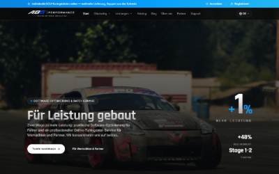 Top of the website for ABG Performance