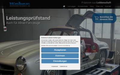Website preview for Weber Motorentechnik AG