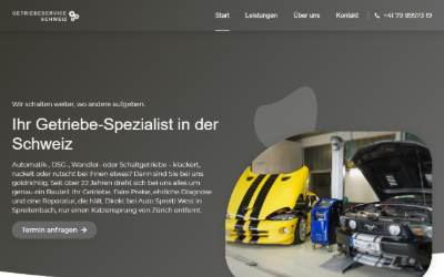 Website preview for Getriebeservice Schweiz