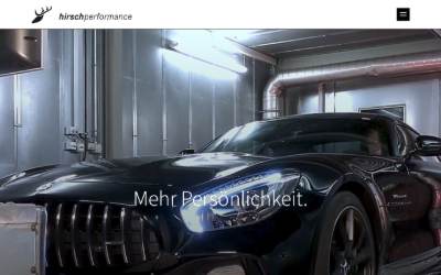 Top of the website for Hirsch Performance