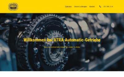 Top of the website for ATRA Getriebe GmbH