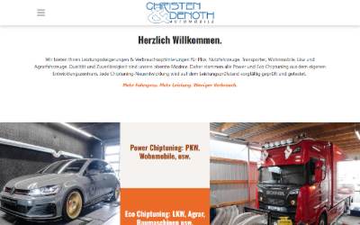 Top of the website for Christen & Denoth Automobile