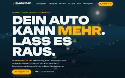 Top of the website for Blackmapperformance