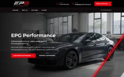 Top of the website for EPG Performance