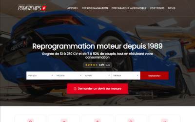 Website preview for Powerchips reprogrammation moteur Suisse