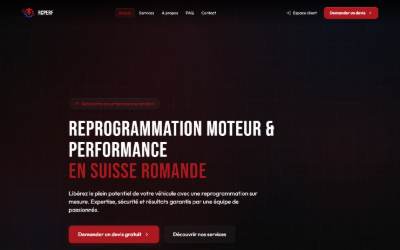 Top of the website for RCPerf Sàrl