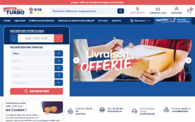 Website preview for Mister Turbo - Pièces Auto, Turbo, Injecteur, Pompe à injection