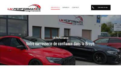 Top of the website for LM Performance