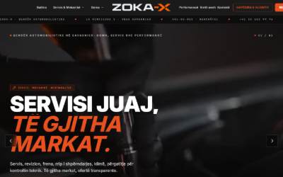 Top of the website for ZOKA-X