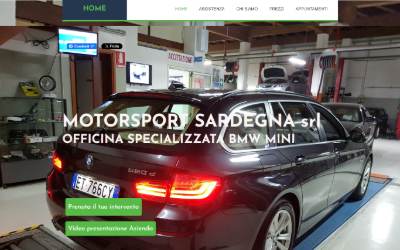 Top of the website for Motorsport Sardegna