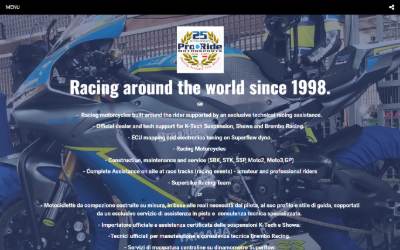 Top of the website for Pro Ride Srl - Team Pro Ride Motorsports