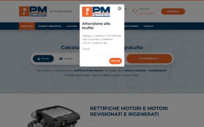 Top of the website for PM Rettifiche s.r.l.