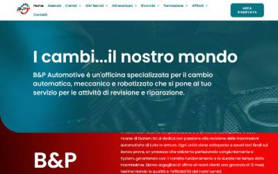 Top of the website for B&p Automotive Riparazione cambi automatici