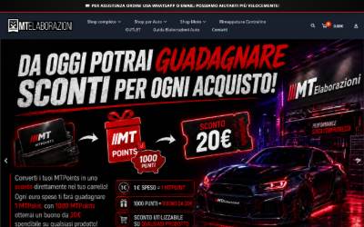Top of the website for MTElaborazioni - Mountune Authorised Dealer - Concessionario NIU