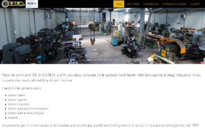 Top of the website for O.S.Re.M. di Natale Pier Luigi & C. Rettifica Motori e Cilindri