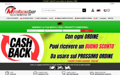 Top of the website for MotoRacingShop